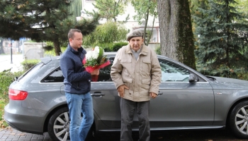 Przyjazd weterana Alfonsa Trockiego do Lęborka.